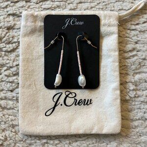 J. Crew freshwater pearl beaded earrings